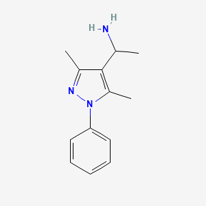 molecular formula C13H17N3 B12108631 1-(3,5-dimethyl-1-phenyl-1H-pyrazol-4-yl)ethanamine 