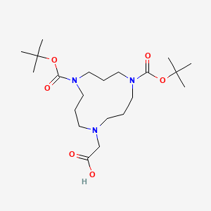 molecular formula C21H39N3O6 B12108657 2-[5,9-Bis[(2-methylpropan-2-yl)oxycarbonyl]-1,5,9-triazacyclododec-1-yl]acetic acid 