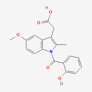 molecular formula C19H17NO5 B1210866 N-Salicyloyl-2-methyl-5-methoxy-3-indolylacetic acid CAS No. 54871-12-4