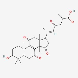 molecular formula C30H40O7 B12108690 (E)-6-(3-hydroxy-4,4,10,13,14-pentamethyl-7,11,15-trioxo-1,2,3,5,6,12,16,17-octahydrocyclopenta[a]phenanthren-17-yl)-2-methyl-4-oxohept-5-enoic acid 