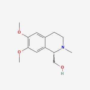 molecular formula C13H19NO3 B1210876 (S)-1,2,3,4-Tetrahydro-6,7-dimethoxy-2-methyl-1-isoquinolinemethanol CAS No. 97549-54-7