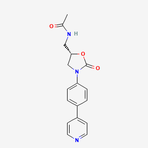 molecular formula C17H17N3O3 B1210888 N-[[(5S)-2-oxo-3-(4-pyridin-4-ylphenyl)-1,3-oxazolidin-5-yl]methyl]acetamide CAS No. 128311-86-4