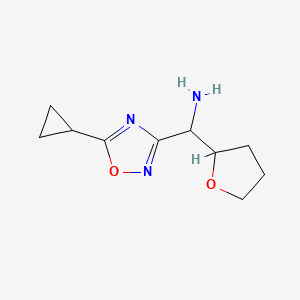 molecular formula C10H15N3O2 B12108937 1,2,4-Oxadiazole-3-methanamine, 5-cyclopropyl-alpha-(tetrahydro-2-furanyl)- CAS No. 1344687-37-1