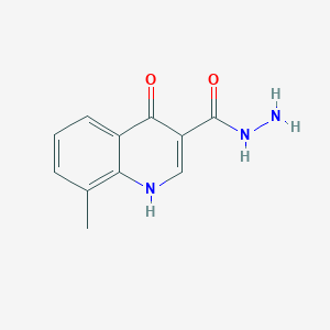 molecular formula C11H11N3O2 B12109054 4-Hydroxy-8-methyl-quinoline-3-carboxylic acid hydrazide 