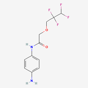 molecular formula C11H12F4N2O2 B12109235 Acetamide, N-(4-aminophenyl)-2-(2,2,3,3-tetrafluoropropoxy)- CAS No. 1152591-60-0