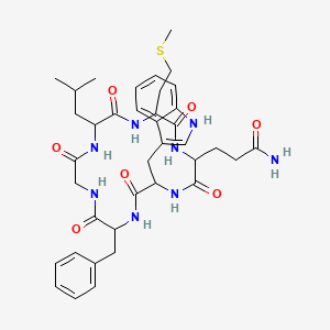 molecular formula C38H50N8O7S B12109256 Cyclo(gln-trp-phe-gly-leu-met) 