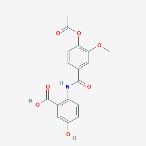molecular formula C17H15NO7 B1210926 2-[[(4-Acetyloxy-3-methoxyphenyl)-oxomethyl]amino]-5-hydroxybenzoic acid 