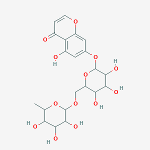 molecular formula C21H26O13 B12109363 5-Hydroxy-7-[3,4,5-trihydroxy-6-[(3,4,5-trihydroxy-6-methyloxan-2-yl)oxymethyl]oxan-2-yl]oxychromen-4-one 