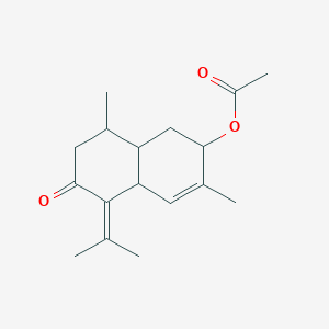 (3,8-Dimethyl-6-oxo-5-propan-2-ylidene-1,2,4a,7,8,8a-hexahydronaphthalen-2-yl) acetate