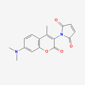 molecular formula C16H14N2O4 B1210941 1H-Pyrrole-2,5-dione, 1-[7-(dimethylamino)-4-methyl-2-oxo-2H-1-benzopyran-3-yl]- CAS No. 55145-14-7