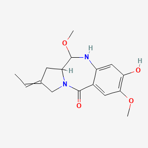 molecular formula C16H20N2O4 B1210946 8-ethylidene-3-hydroxy-2,6-dimethoxy-6,6a,7,9-tetrahydro-5H-pyrrolo[2,1-c][1,4]benzodiazepin-11-one 