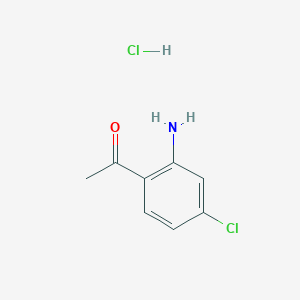 molecular formula C8H9Cl2NO B12109513 1-(2-Amino-4-chlorophenyl)ethanone hydrochloride 