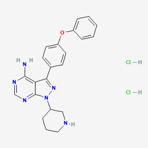 molecular formula C22H24Cl2N6O B12109543 (R)-3-(4-Phenoxyphenyl)-1-(piperidin-3-yl)-1H-pyrazolo[3,4-d]pyrimidin-4-amine dihydrochloride 