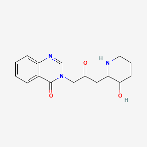 molecular formula C16H19N3O3 B1210955 3-(3-(3-Hydroxypiperidin-2-yl)-2-oxopropyl)quinazolin-4(3H)-one CAS No. 64045-99-4