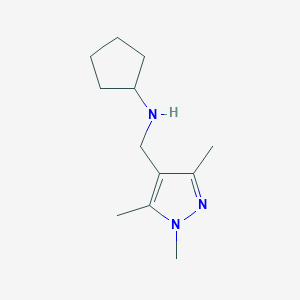 molecular formula C12H21N3 B12109620 N-[(Trimethyl-1H-pyrazol-4-yl)methyl]cyclopentanamine 