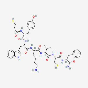 molecular formula C46H61N9O8S2 B12109675 deamino-Cys-DL-Tyr-DL-Trp-DL-Lys-DL-Val-DL-Cys-DL-Phe-NH2 