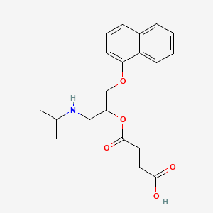 molecular formula C20H25NO5 B12109732 Butanedioic acid, mono(1-(((1-methylethyl)amino)methyl)-2-(1-naphthalenyloxy)ethyl) ester CAS No. 68905-61-3