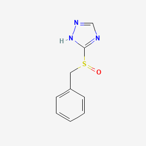 molecular formula C9H9N3OS B12109746 1H-1,2,4-Triazole, 5-[(phenylmethyl)sulfinyl]- 