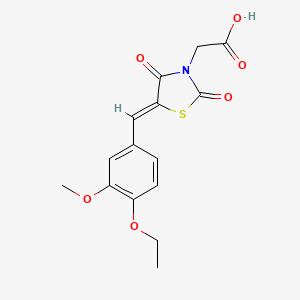 2-[(5Z)-5-[(4-ethoxy-3-methoxyphenyl)methylidene]-2,4-dioxo-1,3-thiazolidin-3-yl]acetic acid