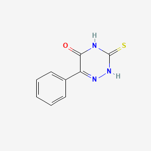 molecular formula C9H7N3OS B1210977 1,2,4-三嗪-5-醇，3-巯基-6-苯基- CAS No. 447-00-7