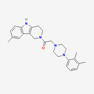 molecular formula C26H32N4O B1210978 2-[4-(2,3-二甲苯基)-1-哌嗪基]-1-(8-甲基-1,3,4,5-四氢吡啶并[4,3-b]吲哚-2-基)乙酮 