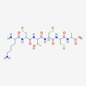 2-[[2-[[2-[[2-[[2-(2,6-diaminohexanoylamino)-3-sulfanylpropanoyl]amino]-3-hydroxybutanoyl]amino]-3-sulfanylpropanoyl]amino]-3-sulfanylpropanoyl]amino]propanoic acid