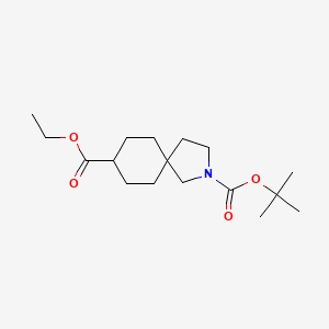 molecular formula C17H29NO4 B12109805 2-tert-Butyl 8-ethyl 2-azaspiro[4.5]decane-2,8-dicarboxylate 