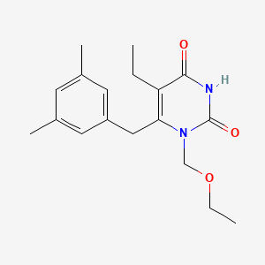 molecular formula C18H24N2O3 B1210983 1-乙氧甲基-5-乙基-6-(3,5-二甲基苄基)尿嘧啶 CAS No. 136160-30-0
