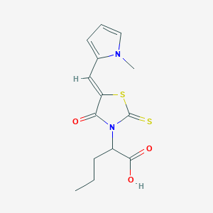 2-{(5Z)-5-[(1-methyl-1H-pyrrol-2-yl)methylidene]-4-oxo-2-thioxo-1,3-thiazolidin-3-yl}pentanoic acid