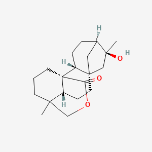 molecular formula C20H30O3 B1210987 (1R,2R,5R,6S,8S,11R)-6-hydroxy-6,12-dimethyl-14-oxapentacyclo[10.3.3.15,8.01,11.02,8]nonadecan-15-one 
