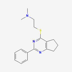 molecular formula C17H21N3S B1211011 N,N-二甲基-2-[(2-苯基-6,7-二氢-5H-环戊[d]嘧啶-4-基)硫]乙胺 