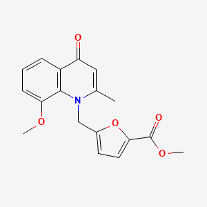 Methyl 5-((8-methoxy-2-methyl-4-oxoquinolin-1(4H)-yl)methyl)furan-2-carboxylate