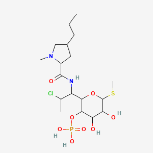 [2-[2-Chloro-1-[(1-methyl-4-propylpyrrolidine-2-carbonyl)amino]propyl]-4,5-dihydroxy-6-methylsulfanyloxan-3-yl] dihydrogen phosphate