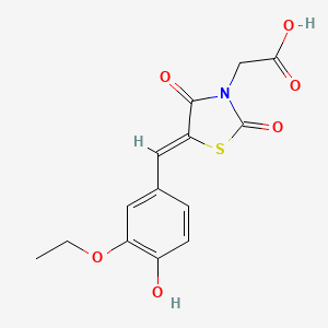 (Z)-2-(5-(3-ethoxy-4-hydroxybenzylidene)-2,4-dioxothiazolidin-3-yl)acetic acid