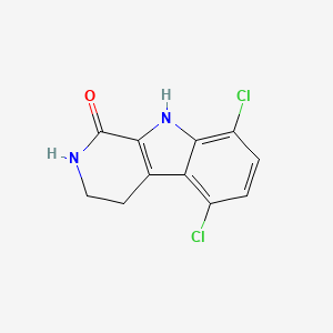 molecular formula C11H8Cl2N2O B1211070 5,8-二氯-2,3,4,9-四氢吡啶并[3,4-b]吲哚-1-酮 CAS No. 5376-46-5