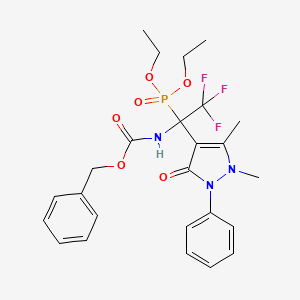 Benzyl N-[1-diethoxyphosphoryl-1-(1,5-dimethyl-3-oxo-2-phenyl-pyrazol-4-yl)-2,2,2-trifluoro-ethyl]carbamate