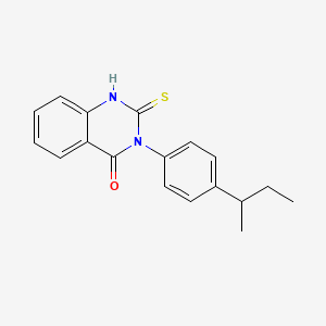 molecular formula C18H18N2OS B12110831 3-[4-(Butan-2-yl)phenyl]-2-sulfanyl-3,4-dihydroquinazolin-4-one CAS No. 554442-51-2