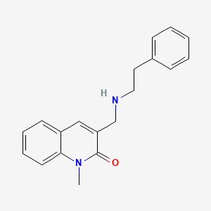 2(1H)-Quinolinone, 1-methyl-3-[[(2-phenylethyl)amino]methyl]-