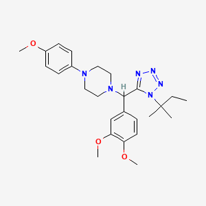 molecular formula C26H36N6O3 B1211126 1-[(3,4-二甲氧基苯基)-[1-(2-甲基丁烷-2-基)-5-四唑基]甲基]-4-(4-甲氧基苯基)哌嗪 