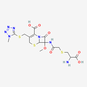 7-[[2-(2-Amino-2-carboxyethyl)sulfanylacetyl]amino]-7-methoxy-3-[(1-methyltetrazol-5-yl)sulfanylmethyl]-8-oxo-5-thia-1-azabicyclo[4.2.0]oct-2-ene-2-carboxylic acid