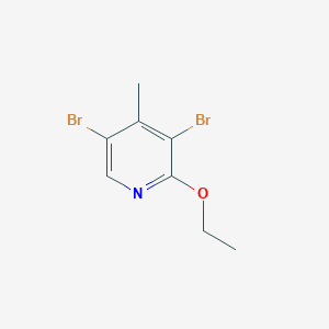 molecular formula C8H9Br2NO B12111677 3,5-Dibromo-2-ethoxy-4-methylpyridine CAS No. 610279-05-5