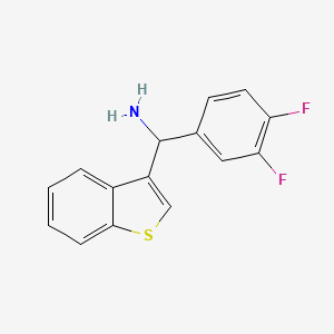 molecular formula C15H11F2NS B12111862 Benzo[b]thiophene-3-methanamine, alpha-(3,4-difluorophenyl)- CAS No. 1152545-55-5