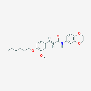 (2E)-N-(2,3-dihydro-1,4-benzodioxin-6-yl)-3-[4-(hexyloxy)-3-methoxyphenyl]prop-2-enamide