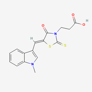 3-{(5Z)-5-[(1-methyl-1H-indol-3-yl)methylidene]-4-oxo-2-thioxo-1,3-thiazolidin-3-yl}propanoic acid