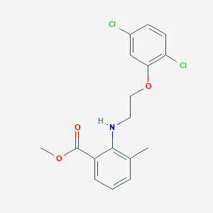 molecular formula C17H17Cl2NO3 B12111994 Benzoic acid, 2-[[2-(2,5-dichlorophenoxy)ethyl]amino]-3-methyl-, methyl ester CAS No. 937676-33-0