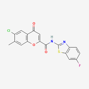 6-chloro-N-(6-fluoro-1,3-benzothiazol-2-yl)-7-methyl-4-oxo-4H-chromene-2-carboxamide