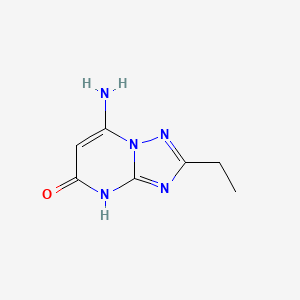 molecular formula C7H9N5O B12112046 7-amino-2-ethyl[1,2,4]triazolo[1,5-a]pyrimidin-5(4H)-one 