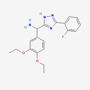 (3,4-Diethoxyphenyl)(5-(2-fluorophenyl)-1H-1,2,4-triazol-3-yl)methanamine