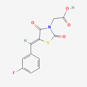 molecular formula C12H8FNO4S B12112064 2-[(5Z)-5-[(3-fluorophenyl)methylidene]-2,4-dioxo-1,3-thiazolidin-3-yl]acetic acid 