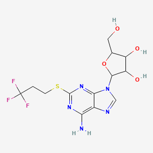 (2R,3R,4S,5R)-2-{6-amino-2-[(3,3,3-trifluoropropyl)sulfanyl]-9H-purin-9-yl}-5-(hydroxymethyl)oxolane-3,4-diol